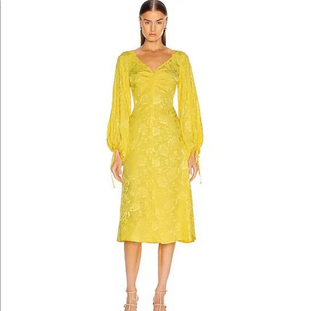 STAUD Sofia Dress in Floral Yellow